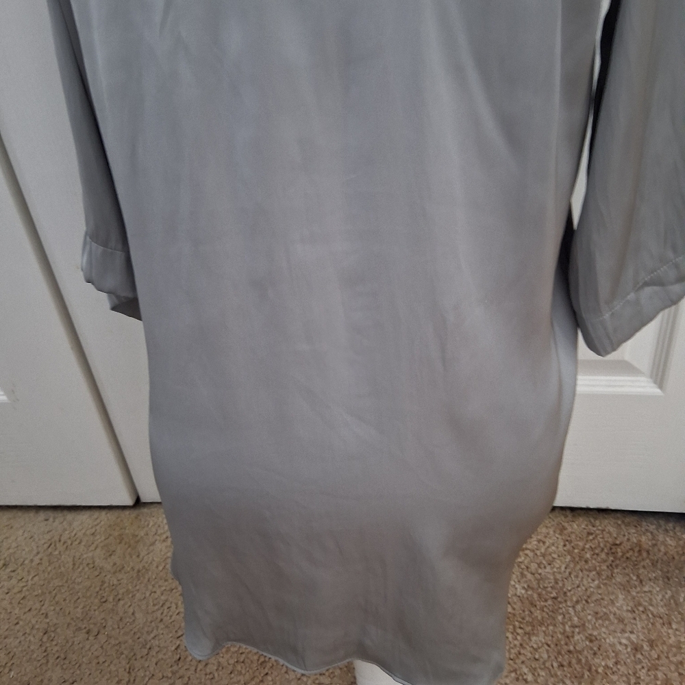 NWT Worthington Gray Shiny Button Down Shirt Size XS - Picture 6 of 10